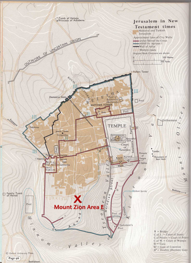 Map of dig site in Jerusalem